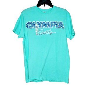 Delta Soft Medium Olympia Sports Medium Teal Blue Preshrunk Cotton T Shirt